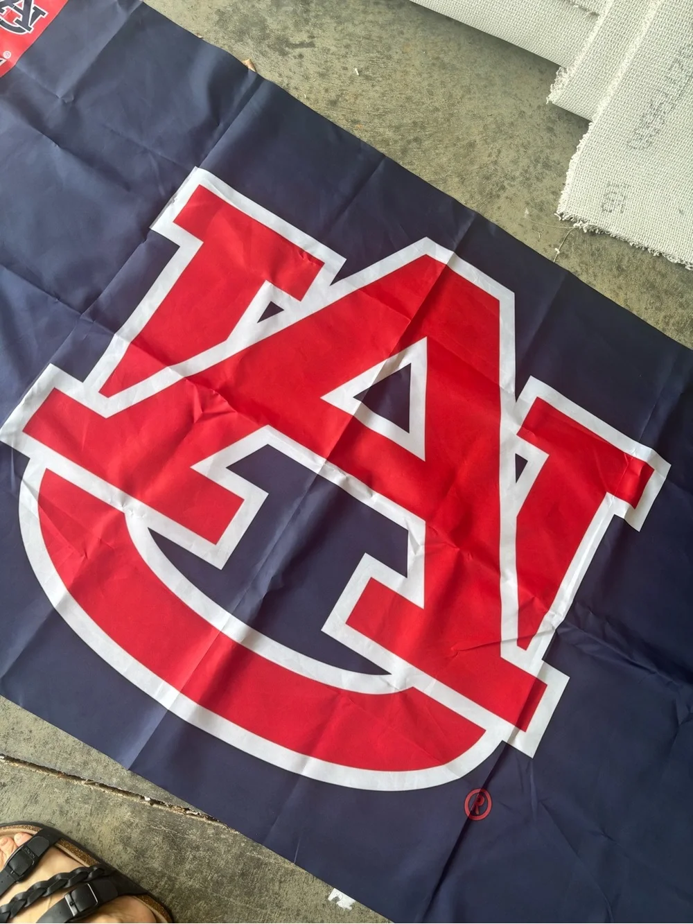Tigers 3'x5' Outdoor/Indoor Wall Flag - Navy & Orange Auburn Printed Header 3x5